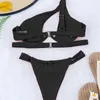 Mulheres Swimwear Biquíni Vermelho Push Up Swimsuit Micro Thong Cut Out Biquínis de Um Ombro Define Mulheres Sexy Beach Outfit Natação Terno de Banho