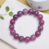 Decoratieve Beeldjes 11.5MM Natuurlijke Ruby Armband Vrouwen Mode Rode Kristal Ronde Kralen Liefhebbers Strand Armbanden Sieraden 1pcs