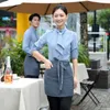 hotel Work Clothes Lg Sleeve Autumn and Winter Catering Waiter Hot Pot Restaurant Milk Tea Barbecue Canteen Frt Desk Shirt M 37Wd#