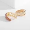 Brincos de argola FXLRY de alta qualidade com zircônia incrustada francesa exagerada gota oval para mulheres joias de casamento