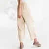 Женские брюки-капри, летние однотонные повседневные свободные карманные хлопковые и льняные брюки Nine Minute Pantalones De Mujer Ropa, одежда с прямой доставкой Clo Oton