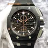 Reloj de pulsera icónico AP Royal Oak Offshore Series 26405CE Reloj de cerámica negro para hombre Reloj mecánico con sincronización de aguja azul 44 mm