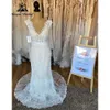 vintage Boho Lace Behemian Sirena Matrimonio Dr Robe Civil Country Abiti da sposa Backl sexy robe mariage femme Roycebridal P838 #