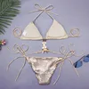 Damenbadebekleidung Pailletten Diamant Bikini 2023 Frauen String Badeanzug Sexy Bandage Bademode Weibliche Badegäste Baden Schwimmen Badeanzug Beachwear T240328