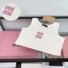 Diseñador Mujeres Sexy Halter Tee Fiesta Moda Crop Top Rebordear pesado Chaleco camisola sin mangas delgadas letras con cuentas temprano nuevo top tocando fondo ropa de diseñador mujeres