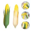 Decorative Flowers 3 Pcs Simulation Corn Realistic Food Model Plastic Decoration Fake Vegetables Models