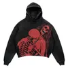 Mens Hoodies Sweatshirts Sokak Giyim Harajuku Hiphop Büyük boyutlu baskılı kapüşon y2k Şık Gotik Punk Stil Retro Rahat Moda Erkek ve Kadın Çekme240