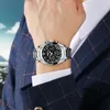 NIBOSI hommes d'affaires montre de luxe marque en acier inoxydable montre-bracelet chronographe armée arc verre montres à Quartz Relogio Masculino308K