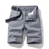 Men's Shorts 2024 Workwear Summer Waist Belt Cotton Middle Pants Outdoor Loose Straight Casual All-Match