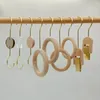 Hangers 1/2PCS Clothing Store Hook Wood Multi-function Circle Sturdy Durable Double-headed Wholesale Home Storage Rack Ring Hat Clip