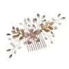 wedding Bridal Wreath Comb Pearl Gold Lg Hair Vine Hair Accory Fr Rhineste Handmade Tiara Headpiece y1Yh#