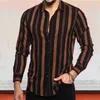 Men's Casual Shirts Button-up Shirt Business Spring And Summer Large Size Long-sleeved Striped Print Work Daily Vacation