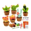 Knitting TLKKUE Cactus Crochet Knitting Tools Kit With Instruction For Knitting And Weaving Unfinished Material Package DIY Handcraft Set