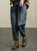 Baggy Hight Taille Harem Jeans Frau Koreanische Streetwear Knöchel Länge Denim Hosen Frühling Herbst Vintage Casual Tasche Kot Pantol C3XT #