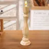 Candle Holders Pillar Candlestick Holder Elegant Design Stand Wood For Thanksgiving Dining Room Party Harvest Festival Decoration