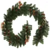 Fiori decorativi 180 cm Corona di Natale PVC Pigna Rattan con fiocco Camino Finestra Parete Ghirlanda Ornamenti Balcone Festa in giardino Matrimonio