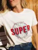 Plus-size Women's Dr Heart-Shaped T-shirt Summer Crew-Neck kortärmad avslappnad vintage elegant T-shirt för kvinnor C2XV#