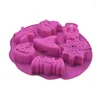 Baking Moulds Halloween Holiday Style Silicone Cake Mold 7 Cavity Pumpkin Ghost Bat Shape Cookies Chocolate Molds DIY Tool