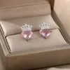 Brincos de diamante de coroa de aço inoxidável para mulheres ouro menina aniversário casamento moda jóias giftstud228f
