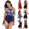 2024 New One Piece Swimsuit Womens Sports Large Mesh Skirt Bikini Swimsuit