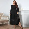 new Sexy Lace Lg Sleeve Luxury Clothes For Women O-neck Black Plus Size Evening Dr Viscose Party Autumn Maxi Vintage Dr w4WA#