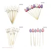 Disposable Flatware 100 Pcs/Pack Fruit Sticks Online Celebrity Easter And Egg Festival String Finger Fork Bamboos