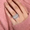 Choucong markası benzersiz alyans lüks mücevher 925 STERLING Gümüş gül altın dolgu oval kesim beyaz topaz cz elmas değerli taşlar wo174d