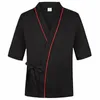 Manteau de Chef sushi unisexe à manches 3/4, uniforme de Restaurant Kimo de Chef japonais pour hommes et femmes 809I #