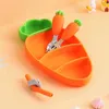 Cups Dishes Utensils Children Carrot Silicone Tableware FeedingBaby Dinner Bowl Cartoon Plate Training Spoon Fork Infant Toddler Self Feeding Tool 240329