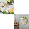 ¡Promoción de Flores Decorativas!Guirnalda de ratán de 40 cm para colgar en la puerta del hogar decoración rústica de Pascua para decoración de fiestas y celebraciones