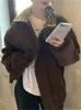alien Kitty 2023 New Winter Leopard Patchwork Women Coat Corduroy Warm Loose Casual Jacket Female Outwear Elegant Tops F3Fj#