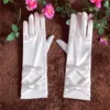 bridal wedding gloves Lace white bow wedding gloves Wedding gloves Short satin 80Jn#