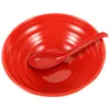 Tigelas Ramen Bowl Set Cozinha Macarrão Grande Macarrão Macarrão Melamina Estilo Japonês Colher Talheres