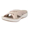 Scarpe casual da donna ciabatte slip on sandali da spiaggia con cinturino incrociato a larghezza larga zeppa con plateau e punta aperta leggera per l'estate