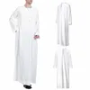 Abaya islamique hommes Robe musulmans Dres Djellaba Simple Fi Applique chemises arabe Dr hommes vêtements ethniques cadeau U1hM #