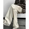 Męskie spodnie Spring Cord Mężczyzna moda beżowa czarna rozkloszowana streetwear koreańskie luźne luźne masy nogi męskie spodnie m-2xl