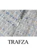 Женские шорты TRAFZA, женская модная шикарная юбка с высокой талией на боковой молнии, женские винтажные тонкие повседневные мини-брюки в клетку с текстурой Y2K