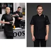 Jaqueta de chef e abril para homens mulheres restaurante cozinha cozinheiro garçom waitr uniforme padaria bar café roupas 25nT #