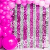 Party Decoration 1 2M Colored Rain Silk Square Curtain Birthday Baby Shower Stage Decor Background Wall Supplies