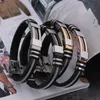 Gioielli Bracciale hip-hop da uomo in acciaio al titanio e silicone Bracciale esagerato in acciaio inossidabile stile punk