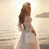 Robes de mariée en dentelle exquise pour femmes, élégantes, Sexy, épaules dénudées, Style Princ pelucheux, robes de mariée simples, Y4P1 #