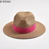 Cappello di paglia estivo per donna Panama Spiaggia a forma morbida Protezione solare esterna Protezione UV Viaggi Sombreros De Mujer 240326