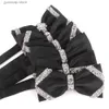 Bow Ties New Black Bow Tie Faux Diamond Bow Tie för män Kvinnor Julfest Män Bow Ties Cravats Wedding Mens Bowties för gåvor Y240329