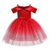 210 Years Girl Kids Elegant Party Dresses paljetter Tulle Pageant Princess Dress Children Ball Gowns Formal Costume 240318