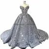 Soirée de fête grise soirée Dres Luxury Femmes sexy paillettes Robe de Soiree Off épaule Vintage LG Prom Dr O0EG #