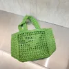 borsa da spiaggia di lusso per le vacanze borsa di marca del progettista lettera scava fuori donna borsa per la spesa borsa a tracolla di lavoro a maglia estiva di grandi dimensioni paglia di lusso borsa a mano casual scavata