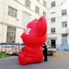 5m 16.4ft high Factory Price Red Inflatable Balloon Love Bear with Light for Wedding Party Music Park Decoration