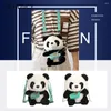 Bag worka dla kobiet urocza kreskówka z zamkiem panda puszystą sling miękki pluszowy ramię to Torebki podróżne