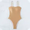 2024 Nowy boczny zamek błyskawiczny One Piece Swimugor for Women Slim Heying W Hot Spring Triangle Pure Desire Bikini