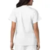 Stretch Scrub Tops Women Workwear Scrubs Uniform Short Sleeve Girl Outfit Beauty Sal Working Clothes Healthcare Tunic A50 B7CS#